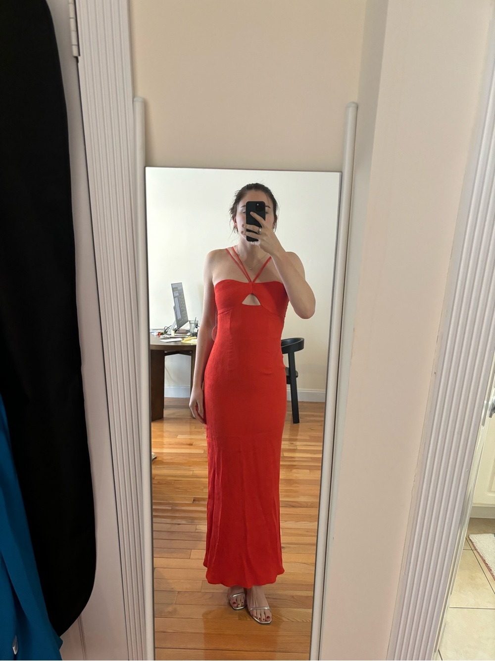 Red Strappy Maxi Dress - Picture 2 of 3